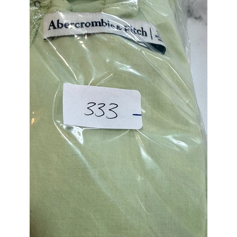 Abercrombie & Fitch Poplin Mini Dress Women ST Green Cottagecore Boho Coastal - Picture 12 of 12